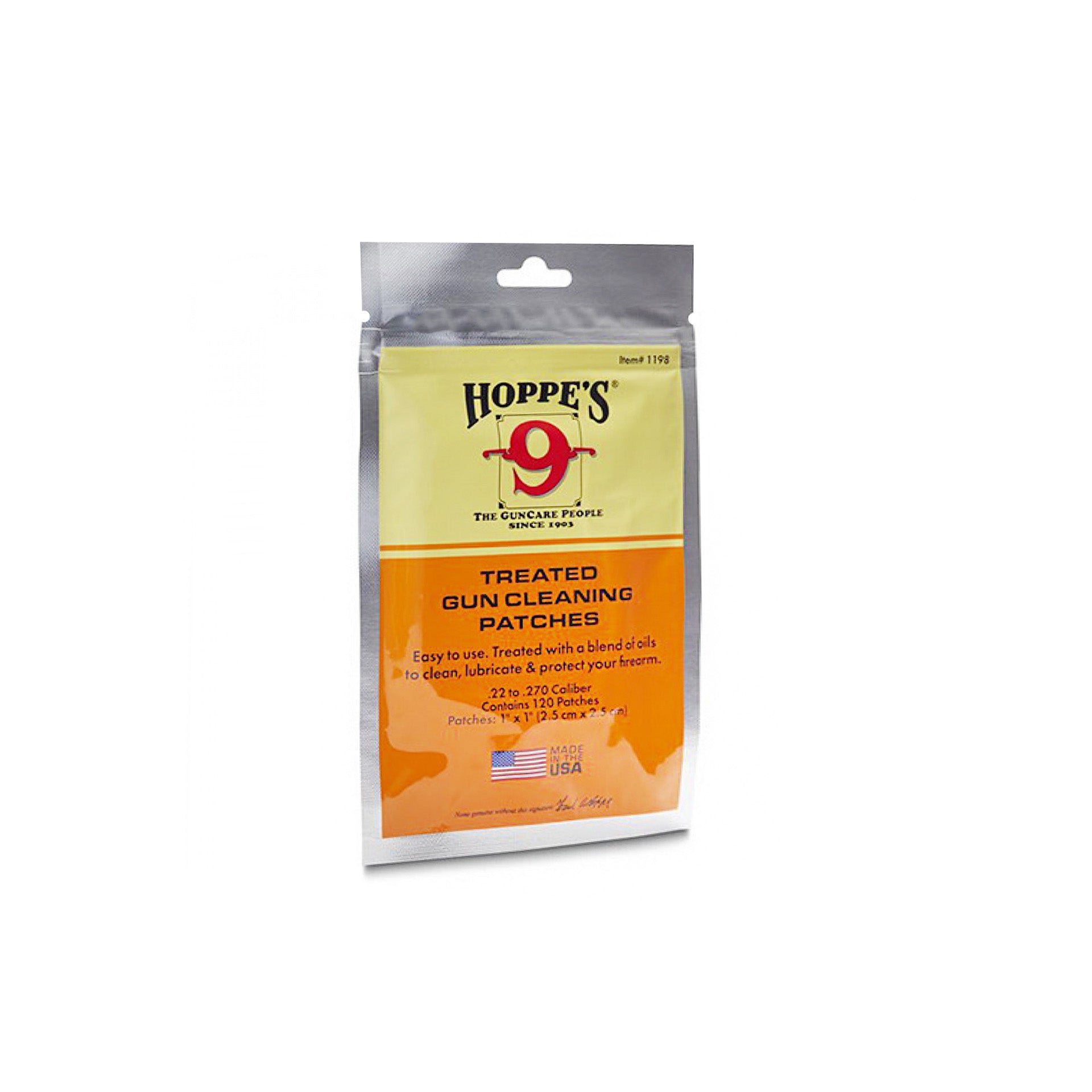 Промасленний патч для чистки Hoppe's .22 (120шт.в упак.)