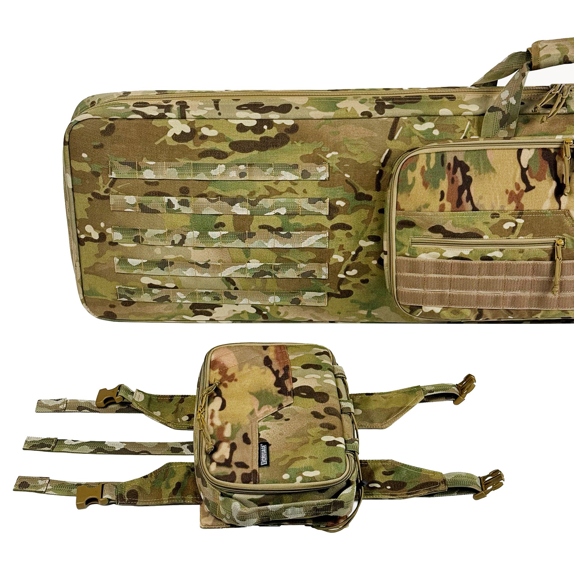 Збройовий чохол-мат Crusage Long Range 2 в 1, мультикам, 147 cм.