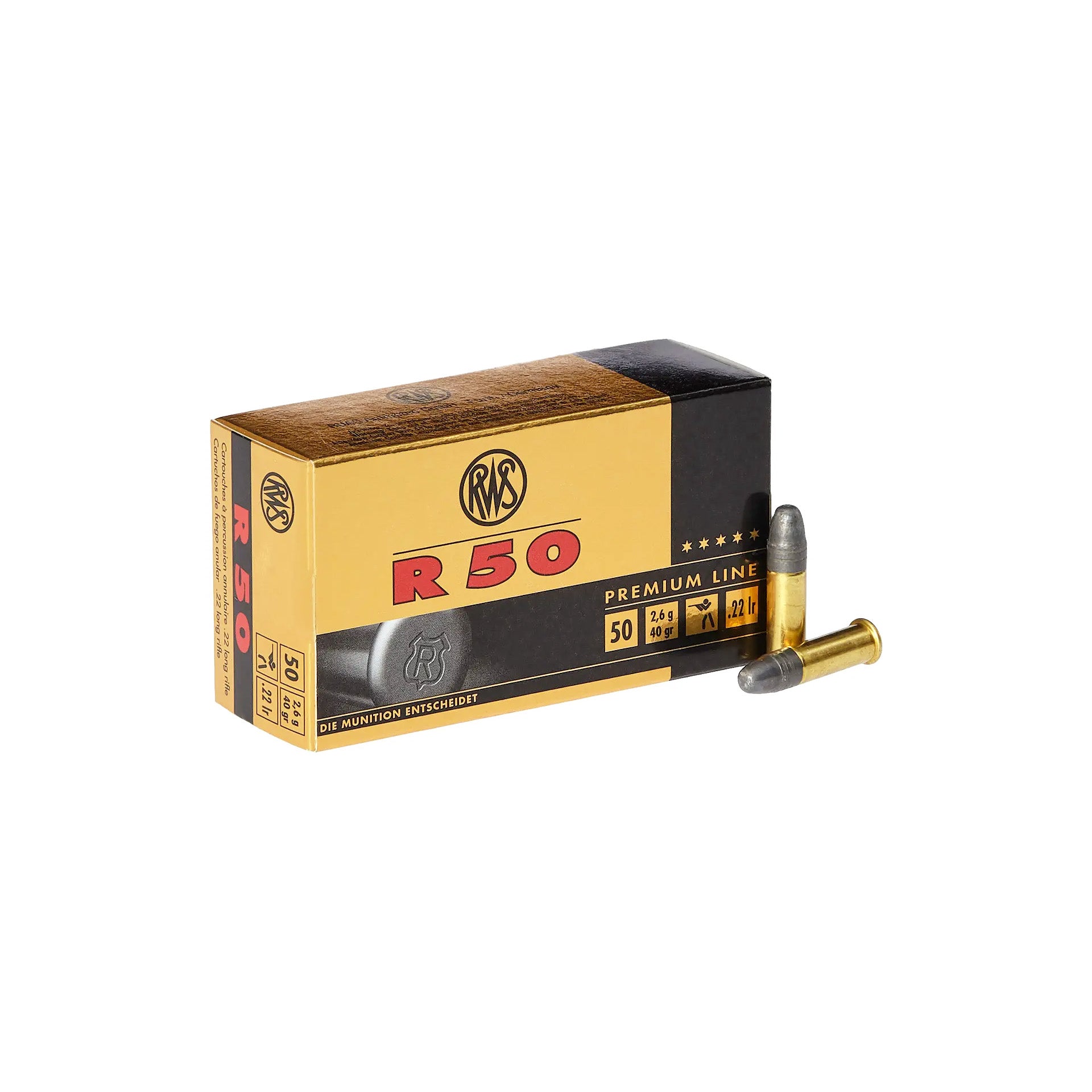 Патрон RWS R50 кал .22 LR куля RN маса 2.6 г/ 40 гран.