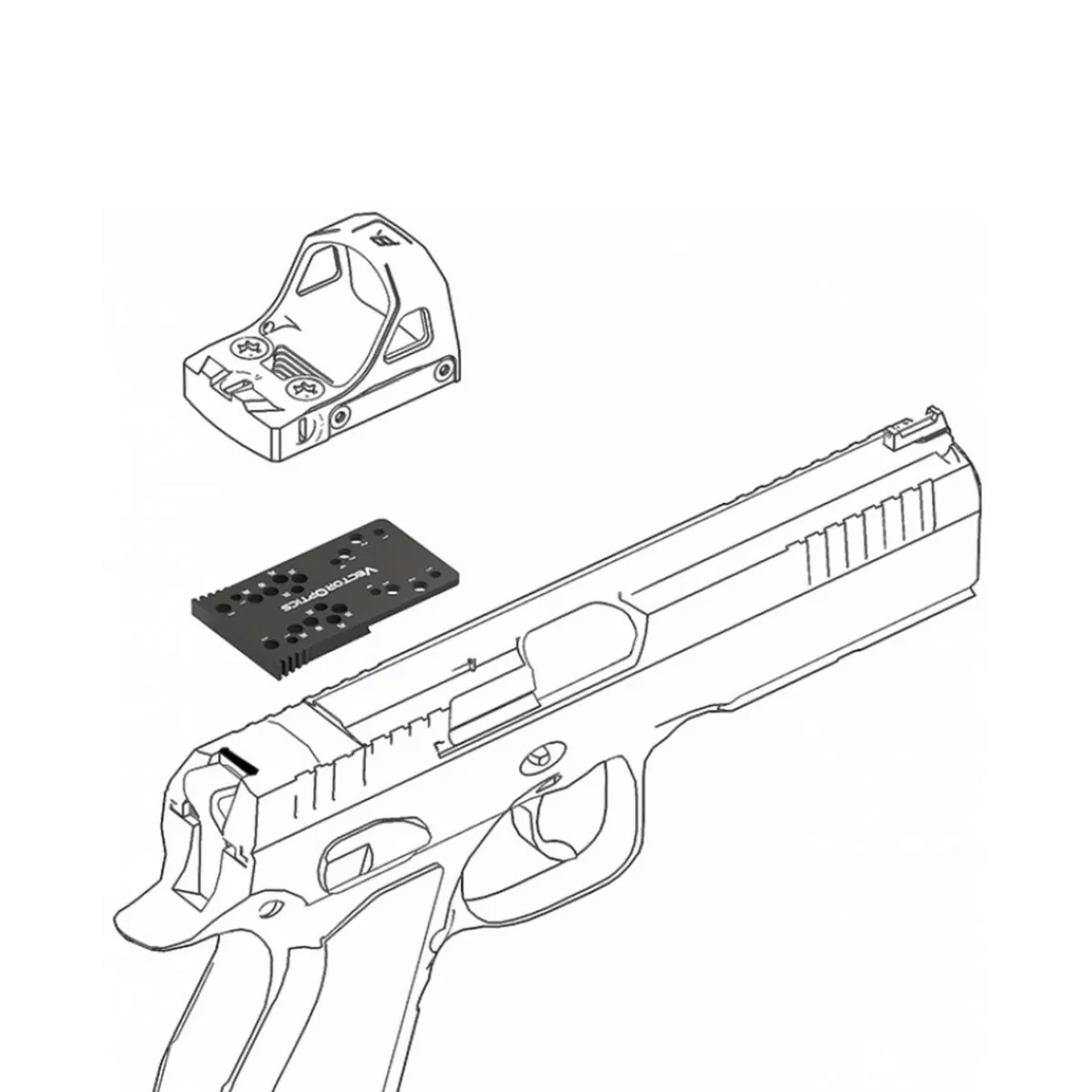 Універсальний адаптер Vector Optics на CZ Shadow 2/SP-01/P-10 C для коліматорів