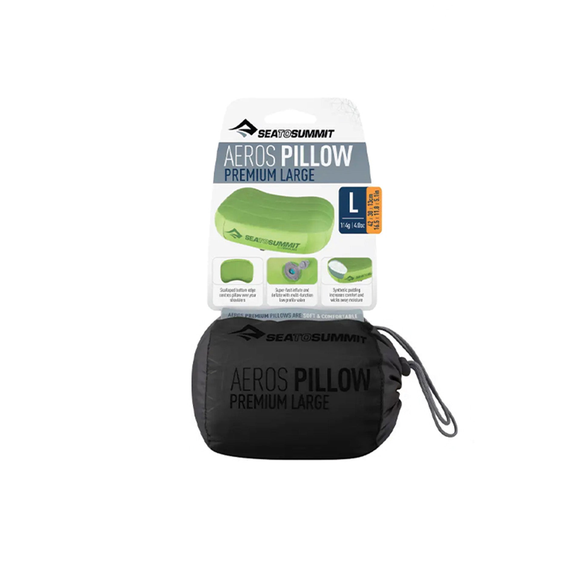Подушка надувна Sea to Summit Aeros Premium Pillow, Large, 13х42х30см, Grey
